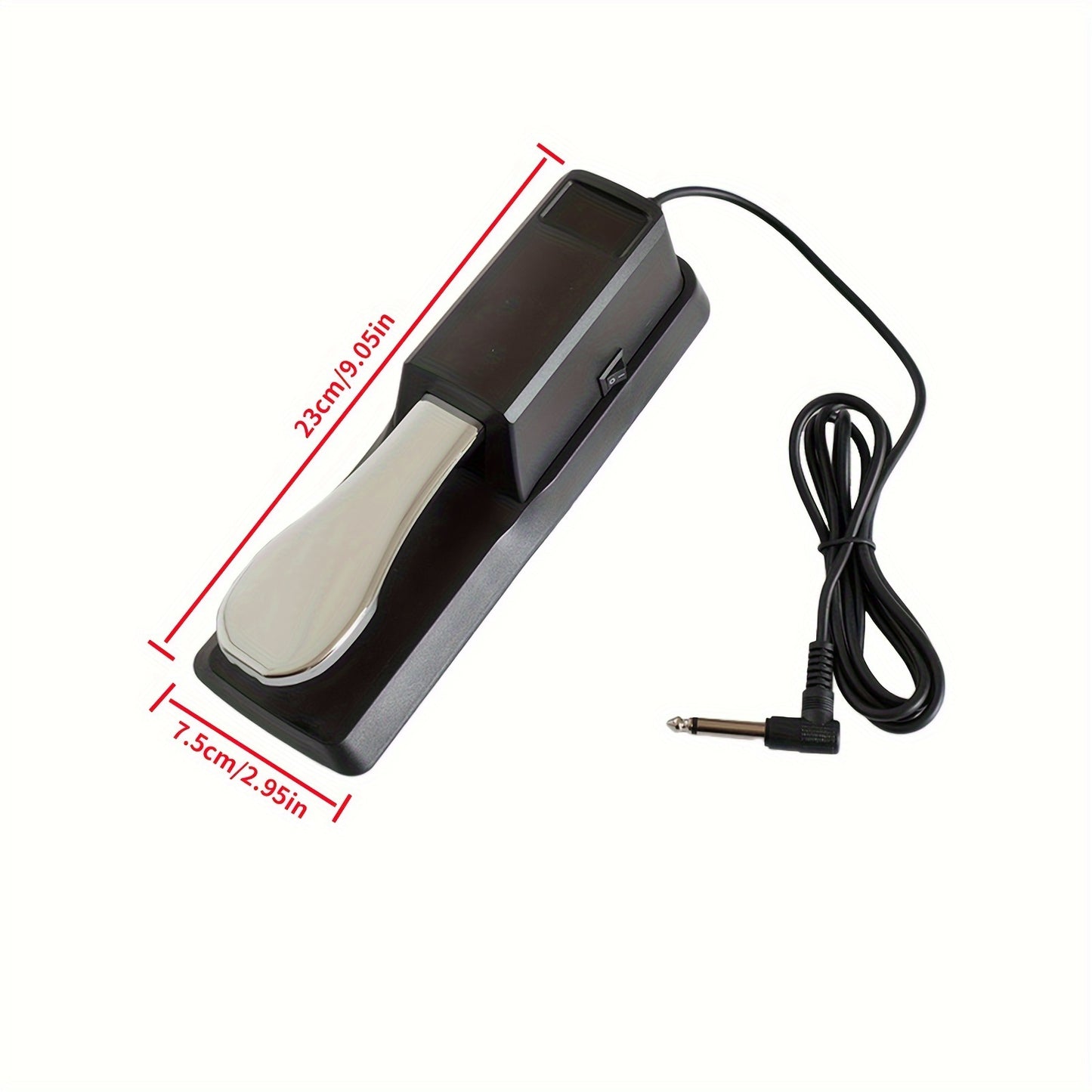 Sustain pedal for electronic keyboards, compatible with various brands, durable plastic construction, 36V or lower.