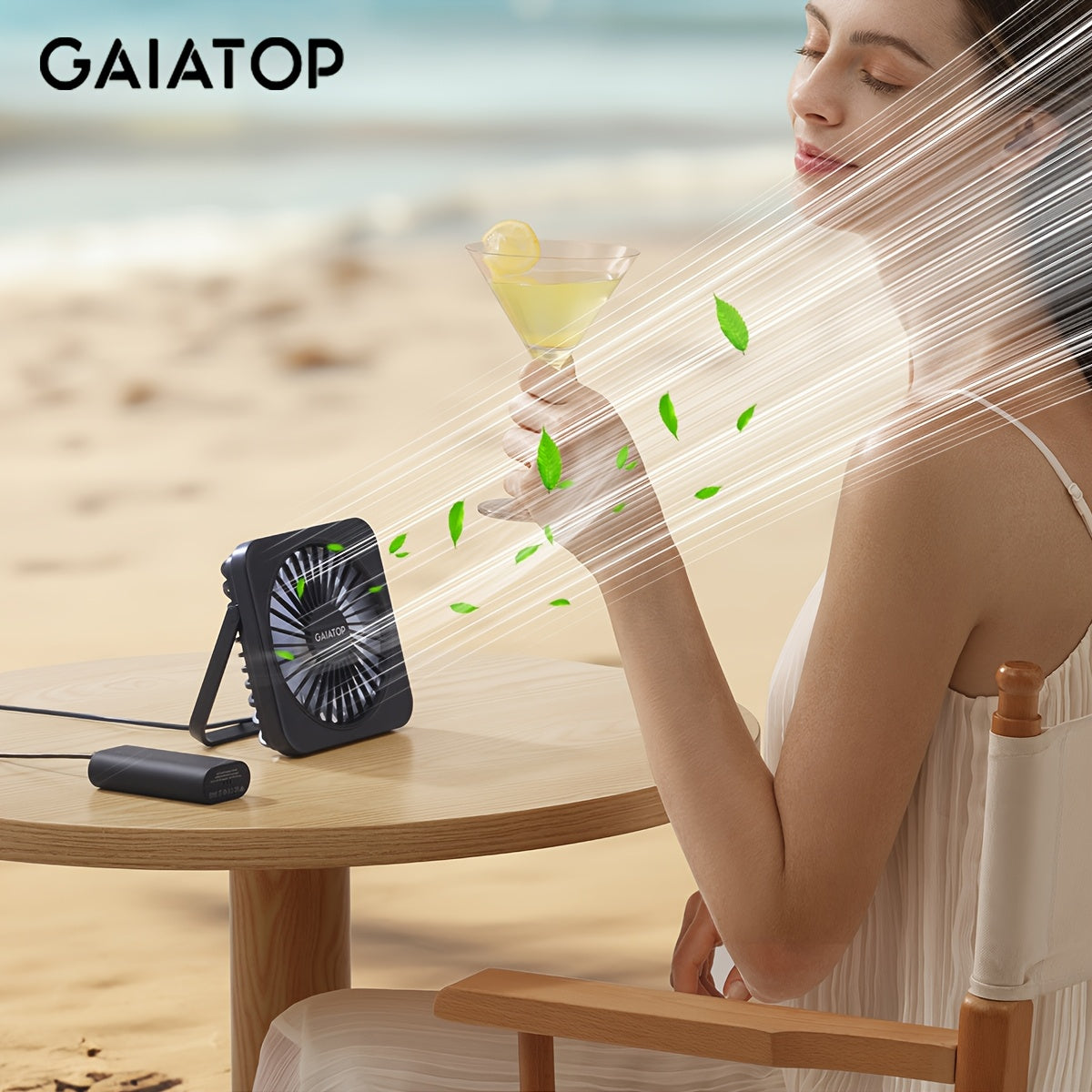 Introducing the GAIATOP Compact 13.97cm Desktop Fan in Classic Black. This silent and powerful mini fan is designed with USB power, 3-speed adjustment, and two-way rotation. Perfect for use at home, in the office, or while traveling.