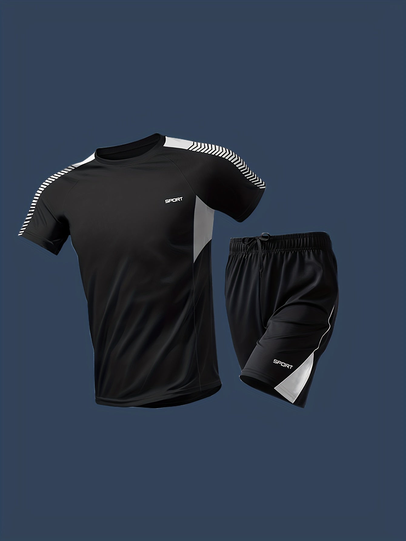 Men's Summer Set: Muscle T-Shirt and Shorts, Polyester Beach Outfit