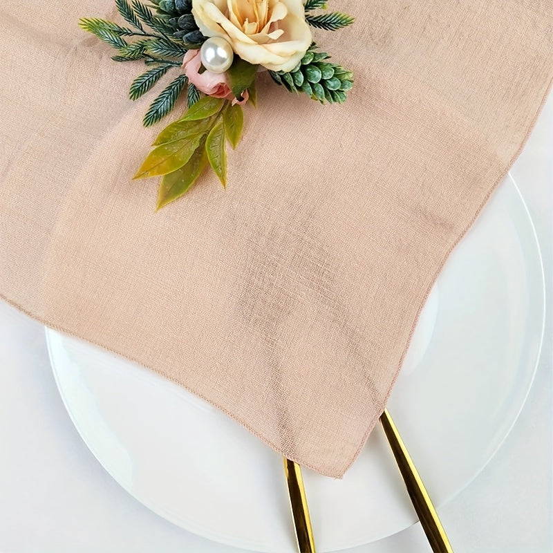 12-Pack of cotton napkins, perfect for various occasions. Reusable, solid color, square knit fabric cloth, measuring 41.91cm - ideal for dinner, wedding, Christmas, restaurant, banquet, and parties. Can also be used as tea towels.