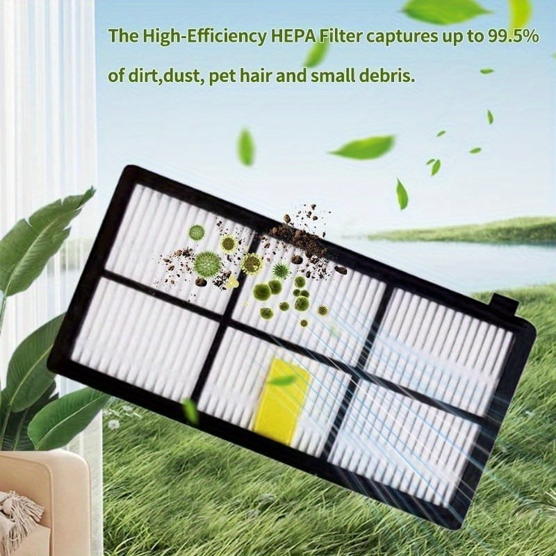 Enhance the air quality in your home with this set of 6 HEPA filters compatible with iRobot 800 & 900 Series Vacuums. These filters are suitable for a range of models including 800, 805, 860, 861, 865, 866, 870, 871, 880, 885, 900, 960, 966, and 980.