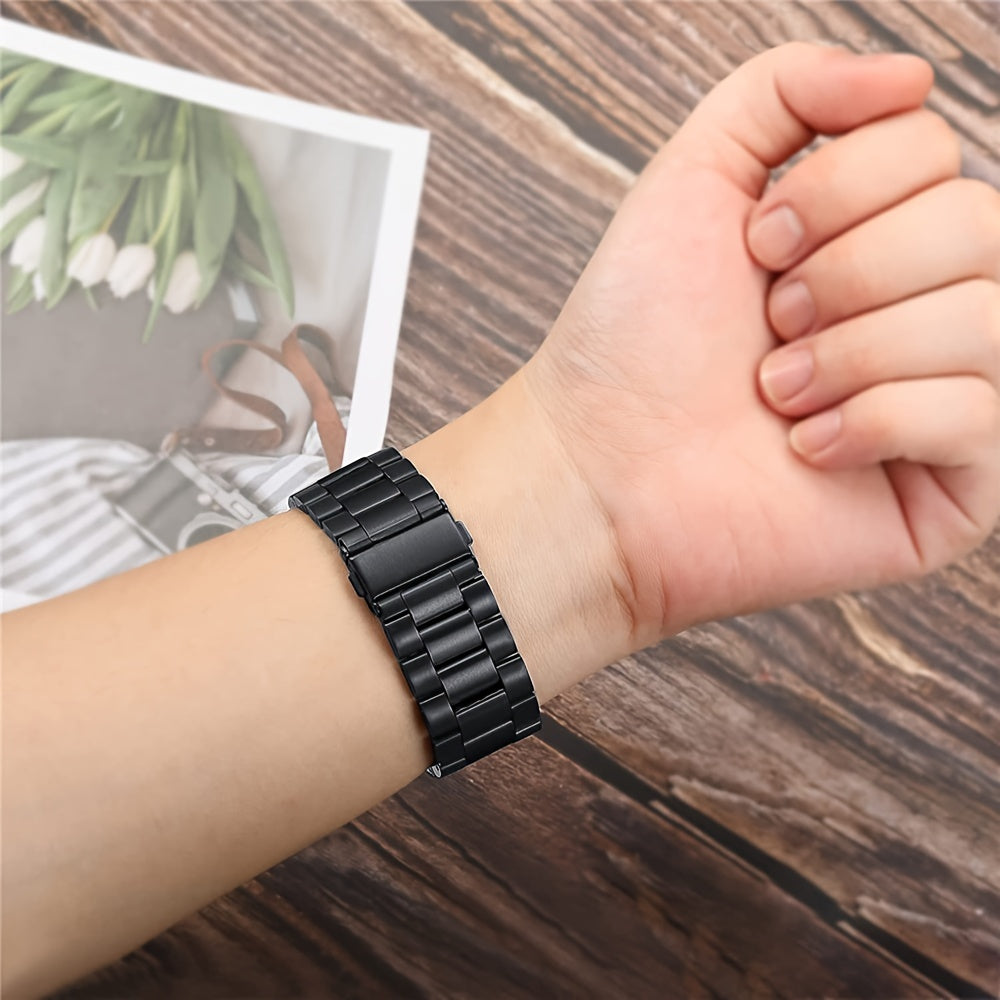 Metal Business Strap Stainless Steel Wristband Compatible with IWatch Series 9, 8, 7, 6, 5, 4, 3, 2, 1, and SE Bracelet for Ultra 2 and Ultra Band in sizes 49mm, 45mm, 44mm, 41mm, 40mm, and 38mm.