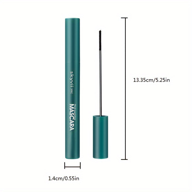 Waterproof mascara in black shade, suitable for all skin types, long-lasting and sweat-proof.