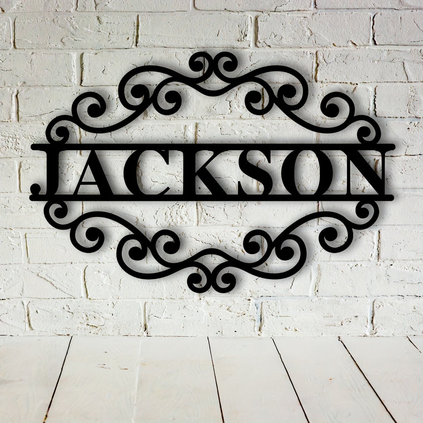 Personalize your home with a custom metal family name sign featuring an elegant monogram design. This beautiful wall art is perfect for home decor and makes a thoughtful wedding gift. Crafted from durable metal materials, this piece of art is suitable