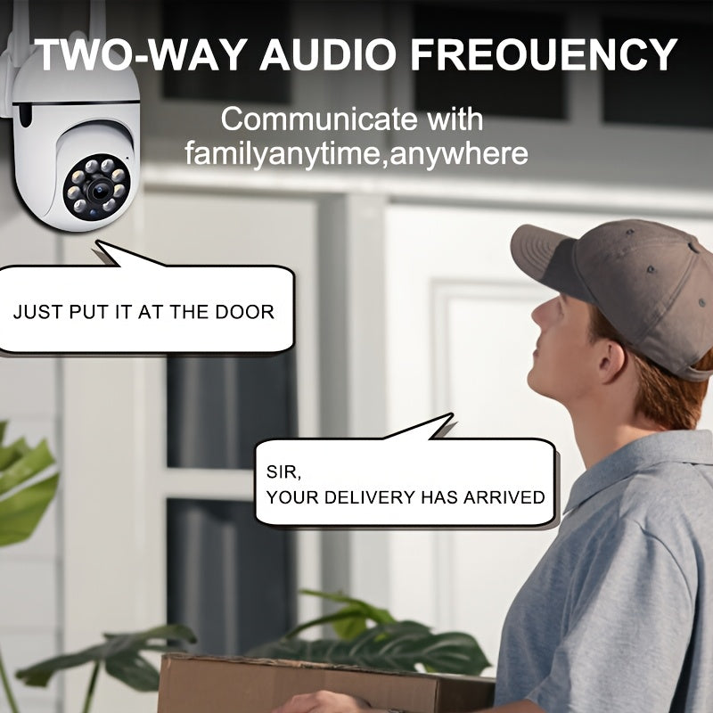 The 1pc THIRYWO 1080P HD Indoor Security Camera features 2-way audio, Wi-Fi connectivity, pan/tilt/zoom capabilities, motion tracking, color night vision, USB powered, smartphone compatibility, irregular shape, and does not require batteries.