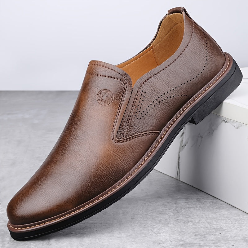 Men's split loafers with breathable design and soft rubber sole, perfect for year-round casual wear.