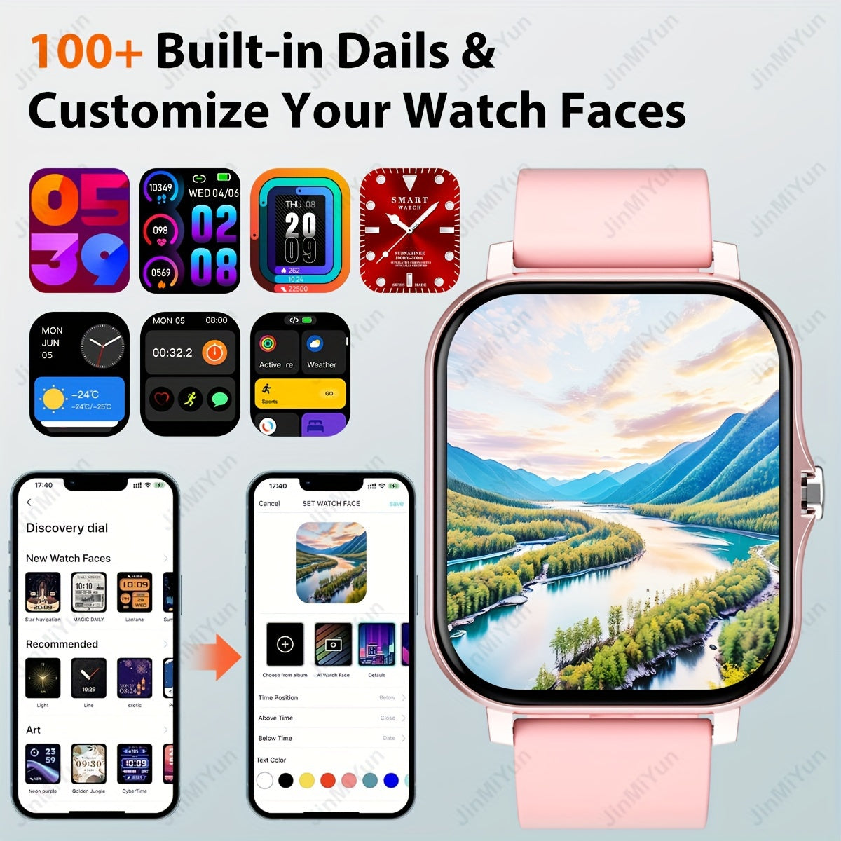 Get the 1.83 inch Full Screen Touch Sports Smartwatch for Men and Women with wireless call/message reminder and multiple sport modes. Answer/dial phone calls, take remote photos/play music