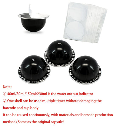 High-Quality Refillable Aluminum Coffee Pods in Black for Nespresso Vertuo - Set of 1 with Sealing Foil