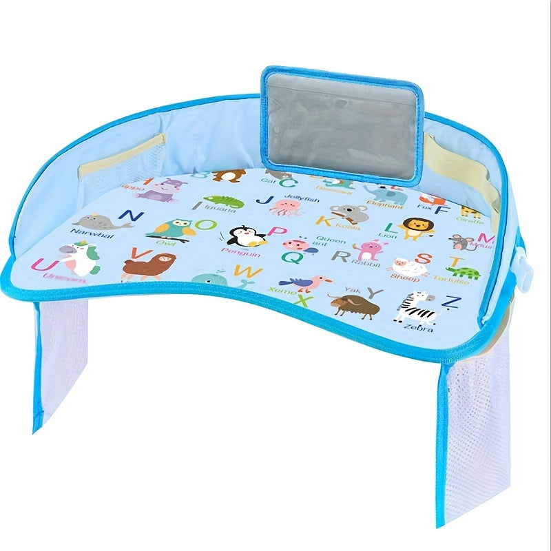 Adorable Cartoon Car Seat Tray with Waterproof Storage - A Versatile Stroller Tray for Your Needs