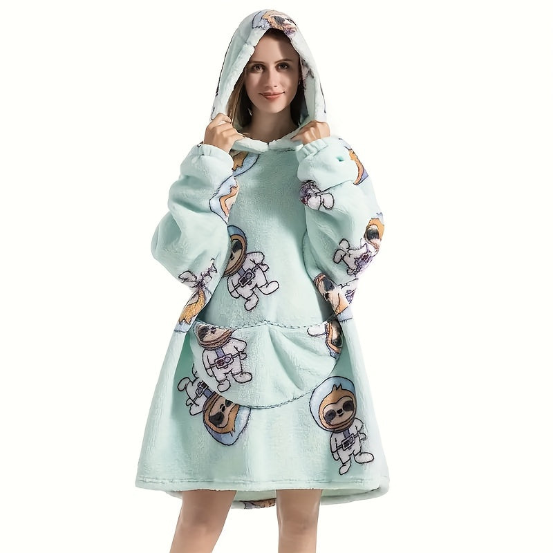 Hooded Lazy Blanket Sweatshirt: Stay Cozy Indoors or Outdoors with this Wearable Fleece Robe