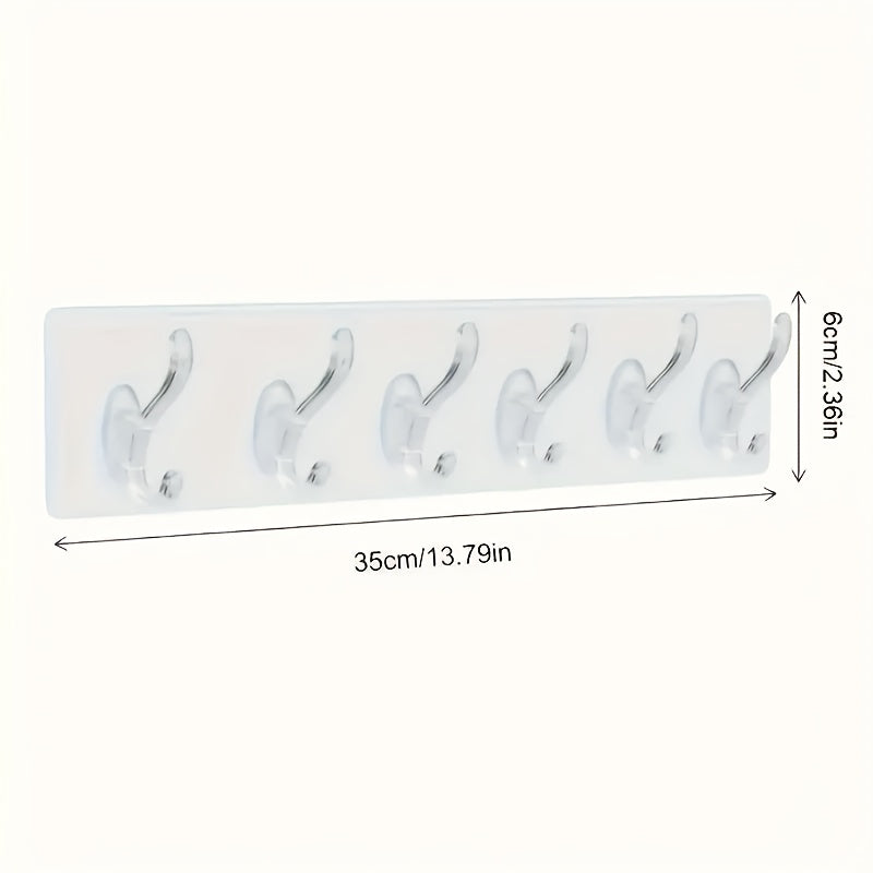 6-link hooks, sticky hooks, transparent seamless hooks with oil and water-resistant acrylic glue for various utility purposes.