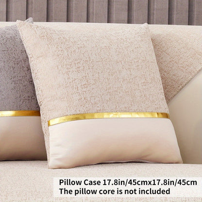 Chic Nordic-style chenille sofa cover with gold accents for 1-4 seater sofas, non-slip and machine washable.