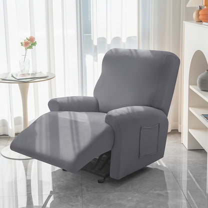 Waterproof, stretchable recliner chair covers set of 4. Suitable for all seasons with skin-friendly fabric. Machine washable.