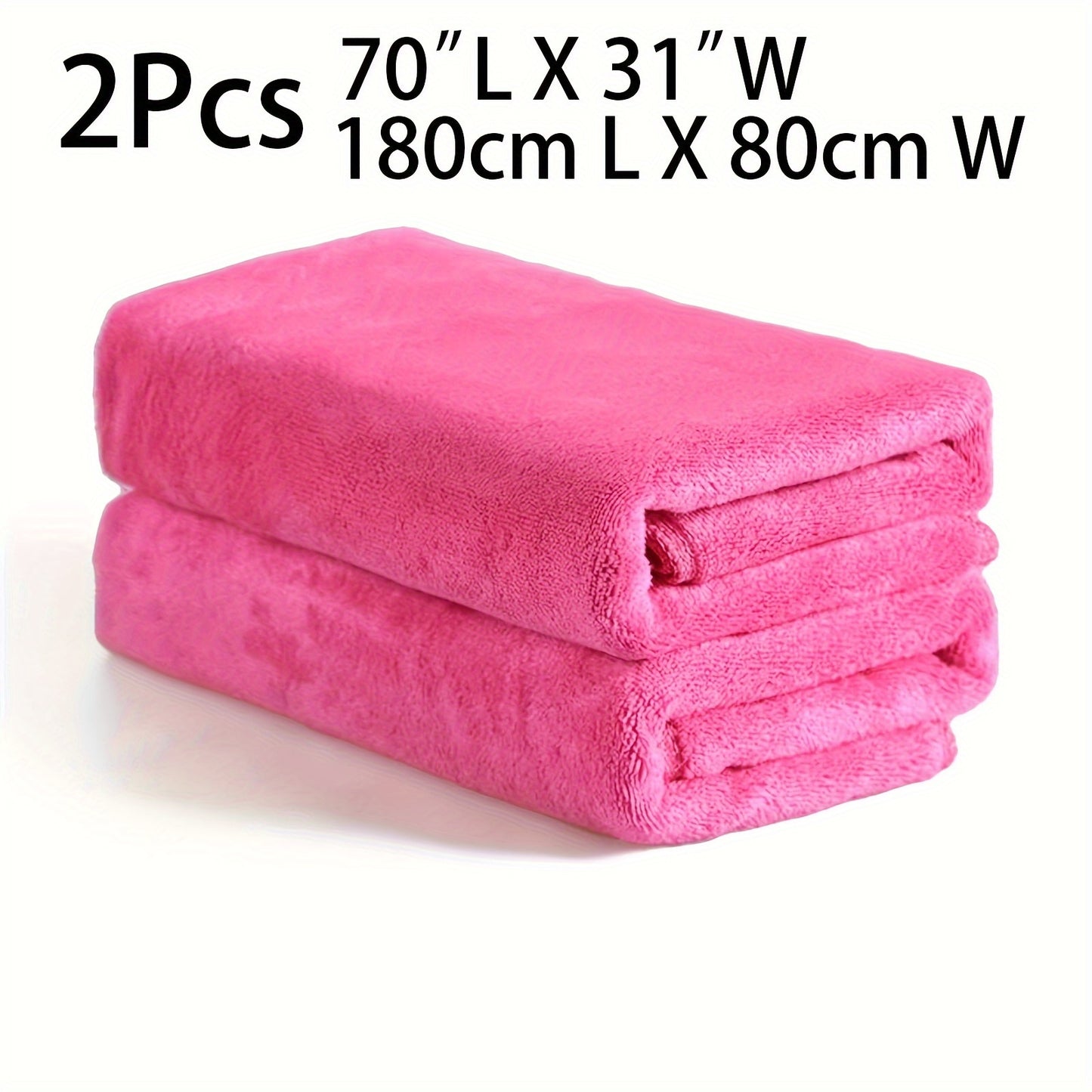 2 Ultra-Soft Microfiber Bath Towels - 76.2cm x 177.8cm, Super Absorbent & Quick Dry, Fade-Resistant for Sports, Travel, Yoga