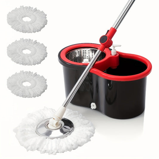 Upgrade your cleaning routine with the Spin Mop and Bucket with Wringer Set! This versatile system is perfect for use in bathrooms, schools, and more. The 360° spinning mop bucket ensures thorough cleaning, while the 3pcs microfiber mop replacement heads