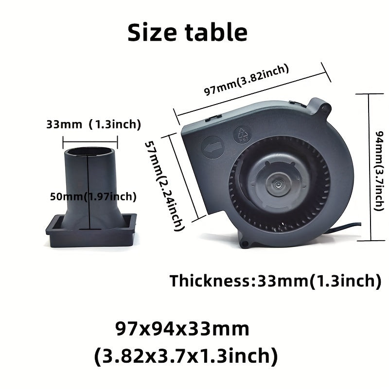 Powerful portable USB fan with duct, adjustable speed, and large airflow for desktop cooling.