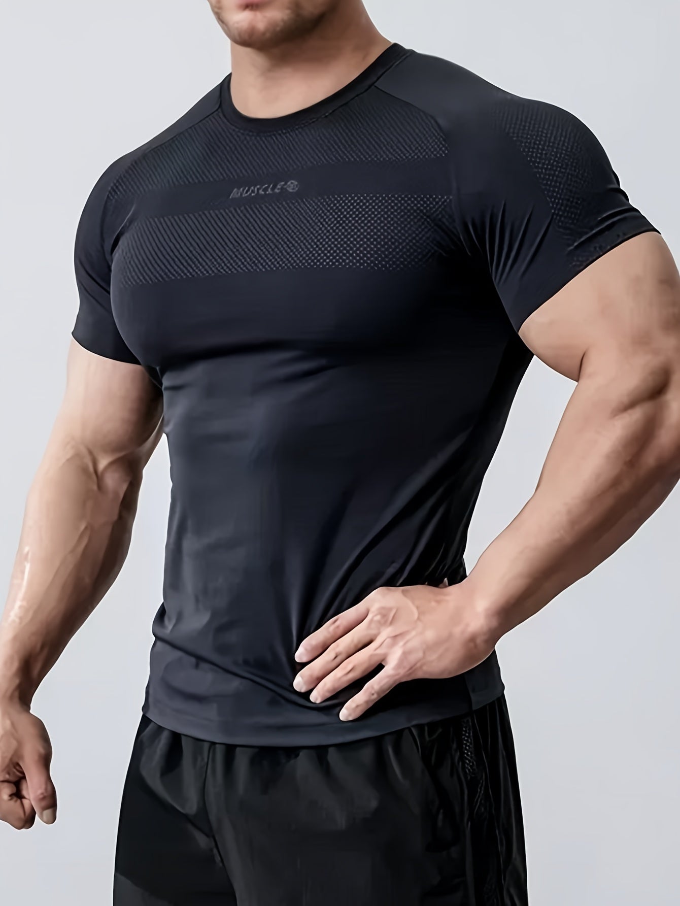 Casual slim fit men's t-shirt for summer outdoor activities