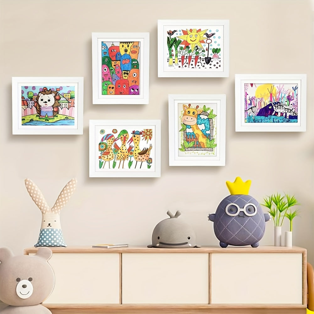 Magnetic storage frame for art photos, easily changeable for front-opening display on walls.