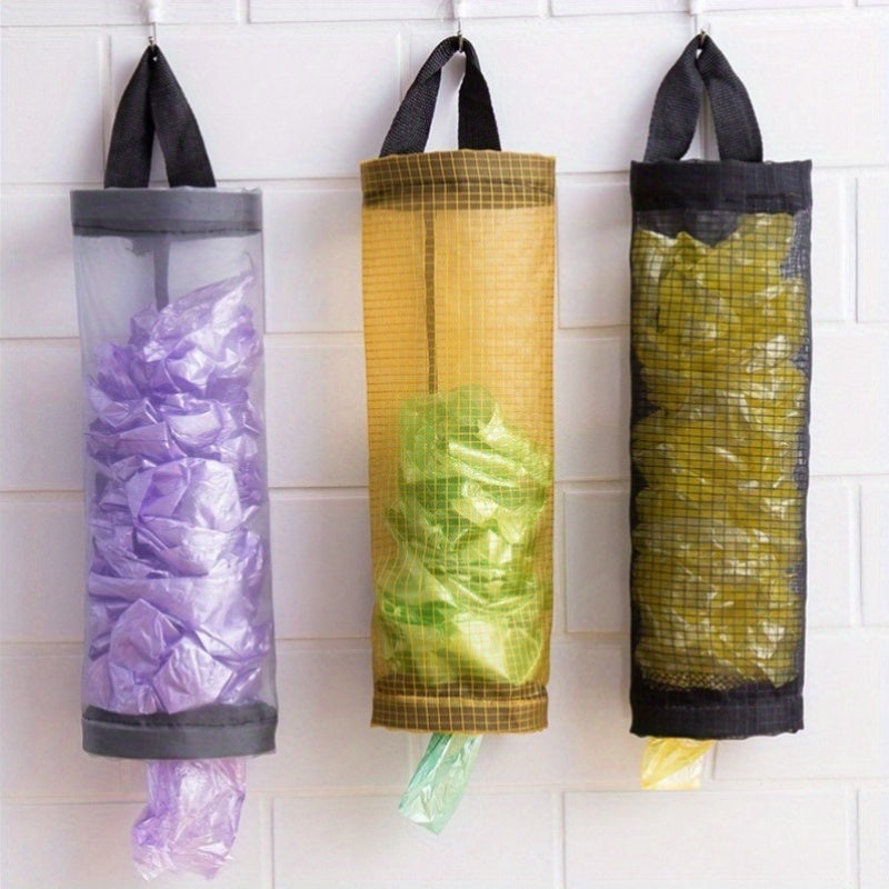 Organize and store your plastic bags with ease using our Wall-Mounted Plastic Bag Holder. This large capacity dispenser is perfect for keeping your kitchen tidy and clutter-free. Don't struggle to find a place to store your plastic bags - keep them