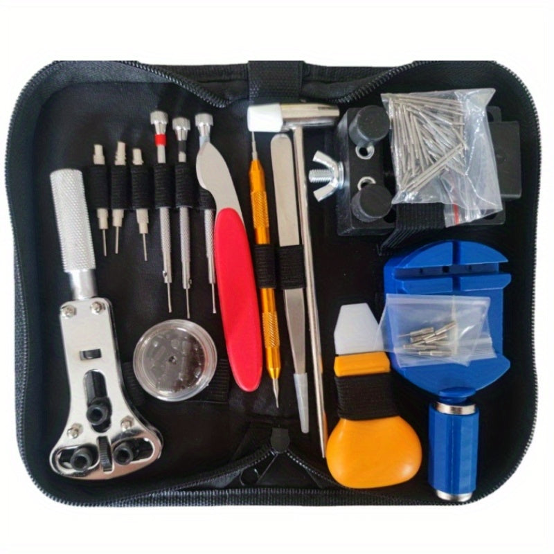 Watch Repair Tool Set - 147 Pieces in Case, Includes Case Opener, Spring Bar Tool, Strap Link Tool, Carrying Pouch, Watch Battery Replacement Assistant, Multifunctional - Great Gift Choice