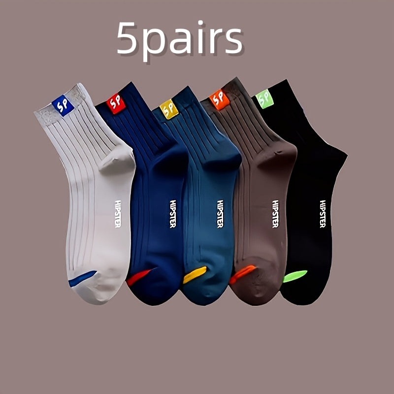 Men's and Women's SP Letter Design Neutral Crew Mid-Calf Socks - Breathable, Moisture Absorbing, Wear Resistant - Suitable for Daily, Outdoor, Home Wear, Endless Sports US(6-11) - Available