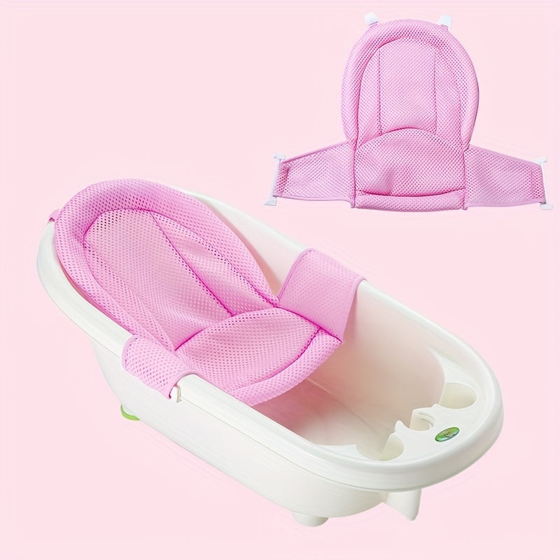 Bath Support Seat for Kids featuring Non-Slip Mesh - Available in Polyester with Pink or Blue Options for Children