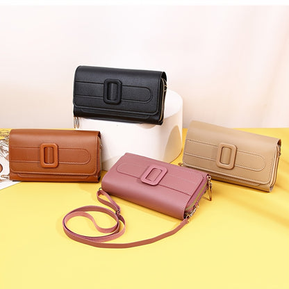 Stylish and practical solid color PU crossbody bag designed for women, ideal for work, evening events, parties, and Valentine's Day.