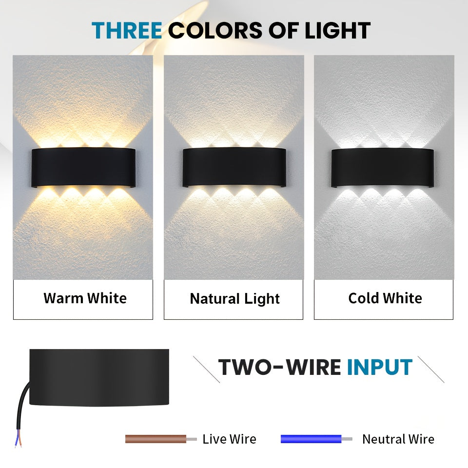 Various wall lights available in different wattages can be used for a voltage range of 85-265V.