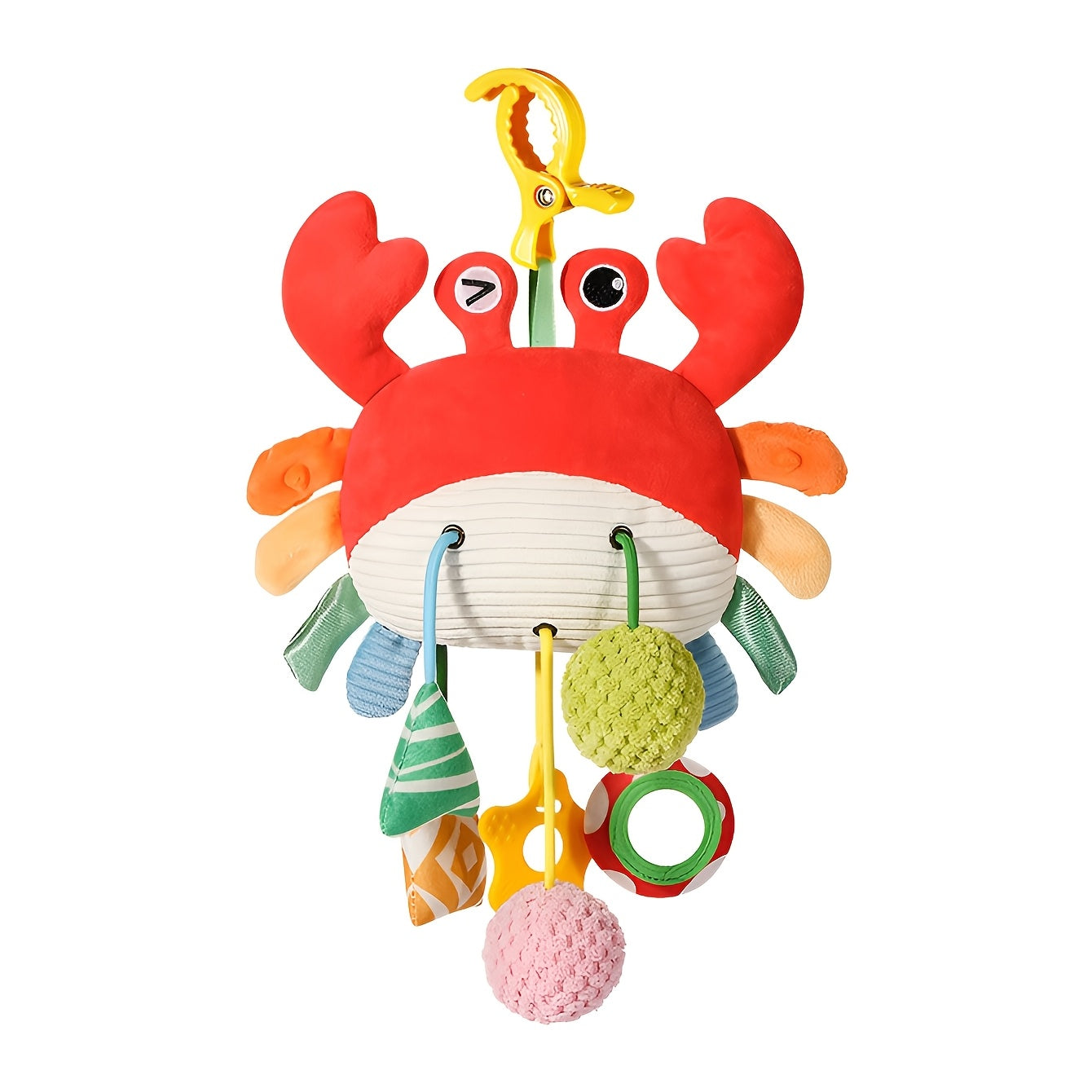 Children's cartoon bed hanging toy with bell, made of nibble-safe polyester, multi-colored, lightweight and portable, with rope and pendant light, easy to carry.