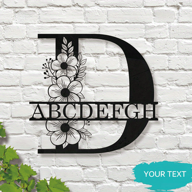 This Elegant Personalized Name Sign with Floral Design is a Customizable Iron Monogram Wall Art that is perfect for Home Decor, Wedding Favors, and Special Celebrations. Suitable for Ages 14 and up.