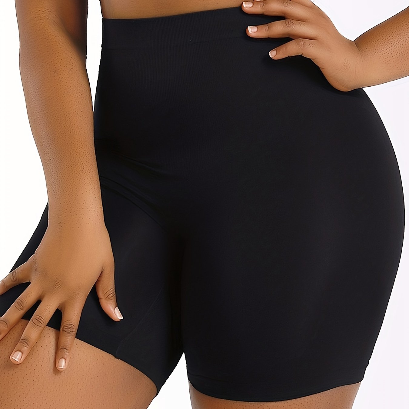 Women's high-waisted body-shaping panties with tummy control, leg-shaping shorts, and buttock-lifting features.