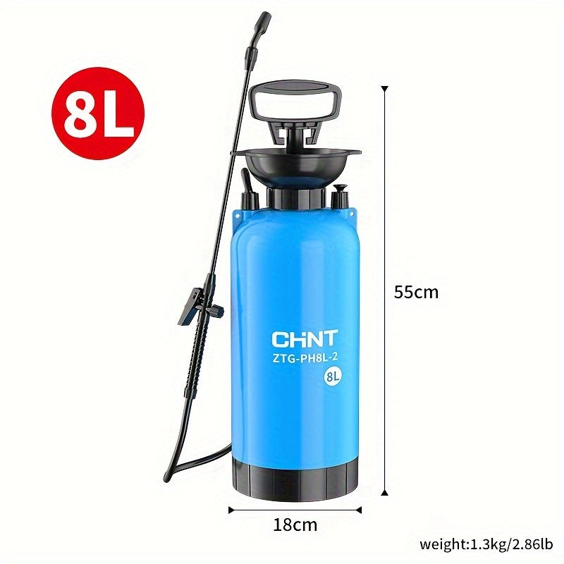 OuDiSi High-Pressure Garden Sprayer with Nano-Atomization, 3L/5L/8L Capacity, non-electric plastic, and large funnel spout.