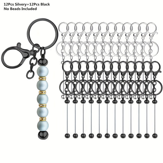 Create your own stylish gold keychain with 24 festive Christmas beads, perfect for DIY crafting. This project is great for both men and women and makes a thoughtful Valentine's Day gift, without the use of pearls.