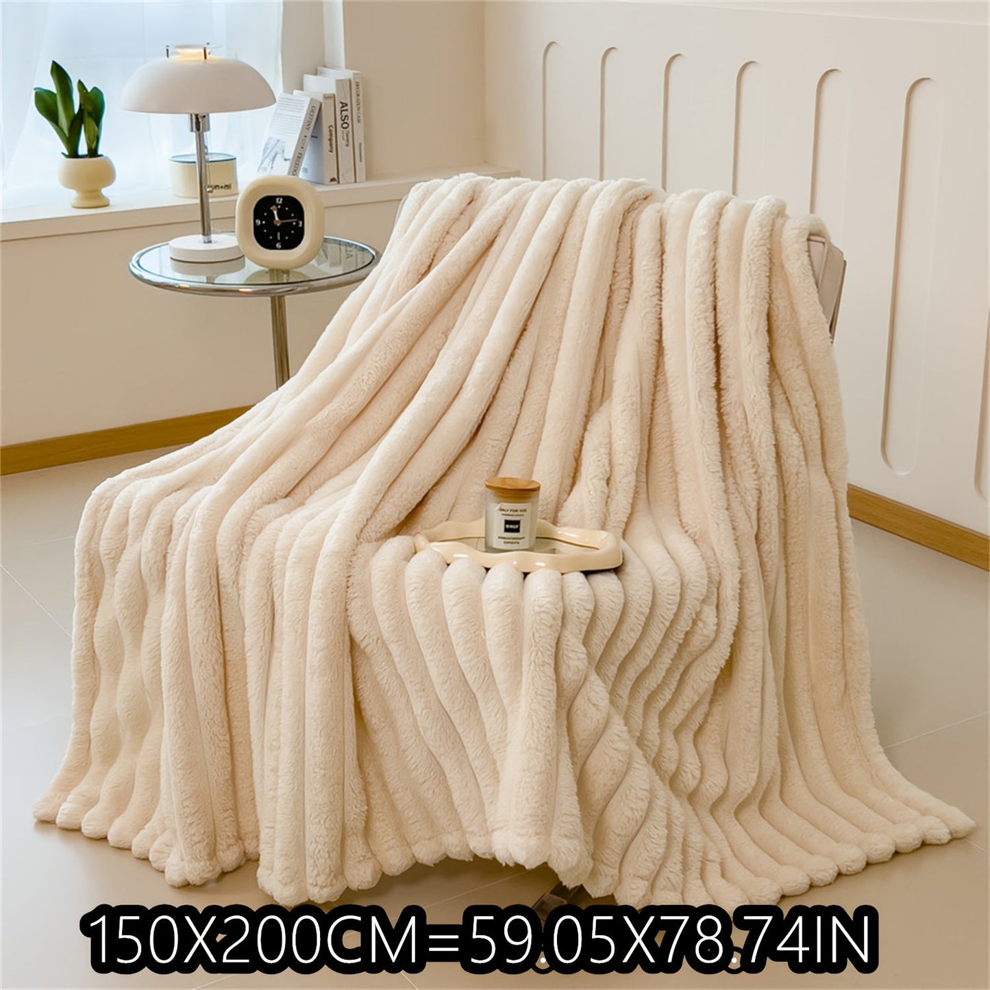 Indulge in the luxury of a Soft Plush Faux Rabbit Blanket - Cozy, Warm, and Stylish for Home, Work, or On the Go - Perfect Gift for Any Occasion