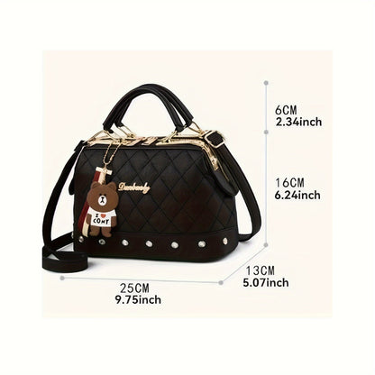 Small Xiangfeng Fashion Handbag with Rhombus Pattern, Single Shoulder Crossbody Bag