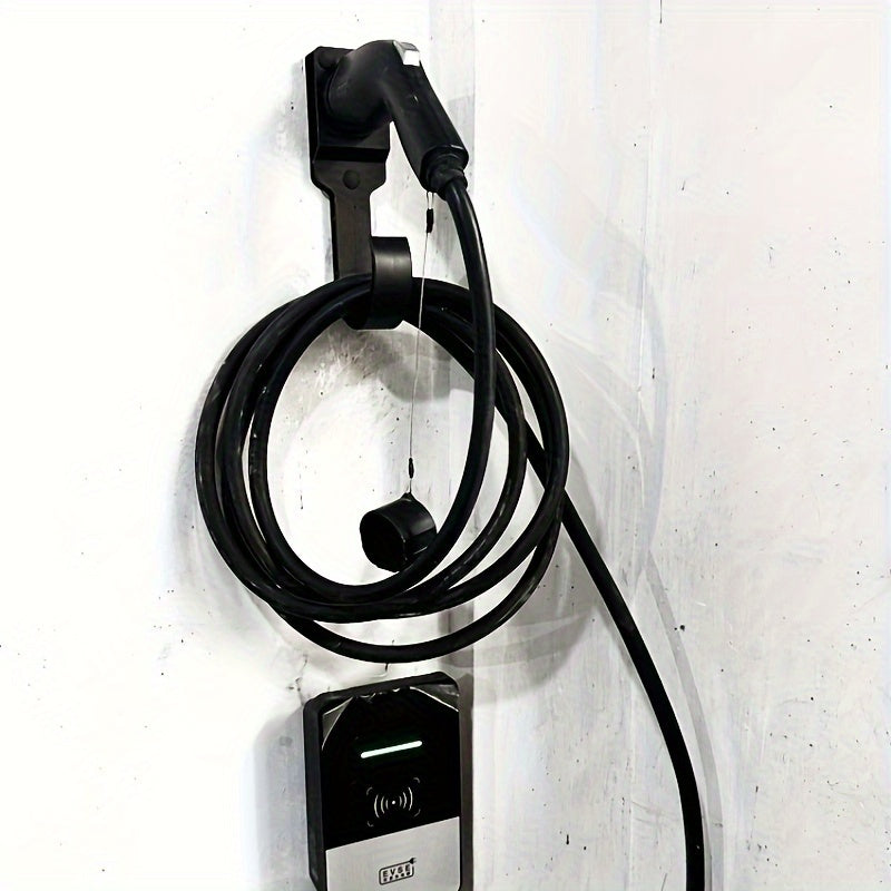 CNZOYE EV Charger Wall Mount Bracket made of durable nylon, fits Type 2 Connector & EU Plug, ideal for electric car charging cables.