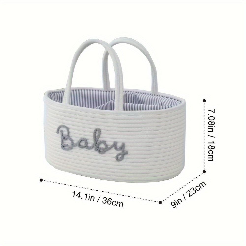 Luxury Diaper Caddy Organizer with Removable Divider - Perfect for Diaper Storage on the Go! Great for Changing Tables or in the Car, and makes an Ideal Shower Gift.