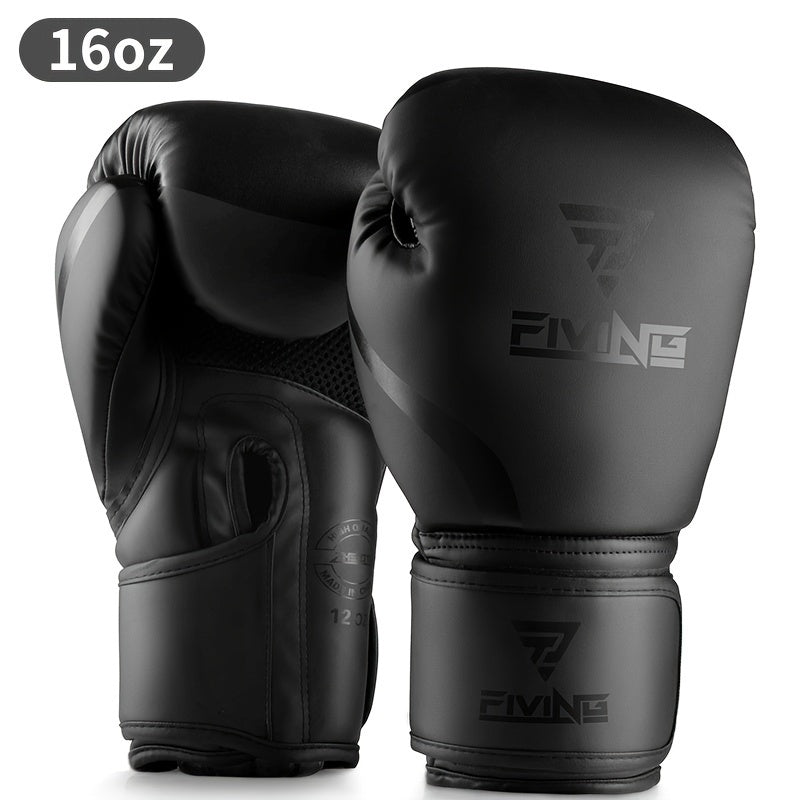 Sparring training boxing gloves made of faux leather for MMA and kickboxing. Adult size with focus pad.