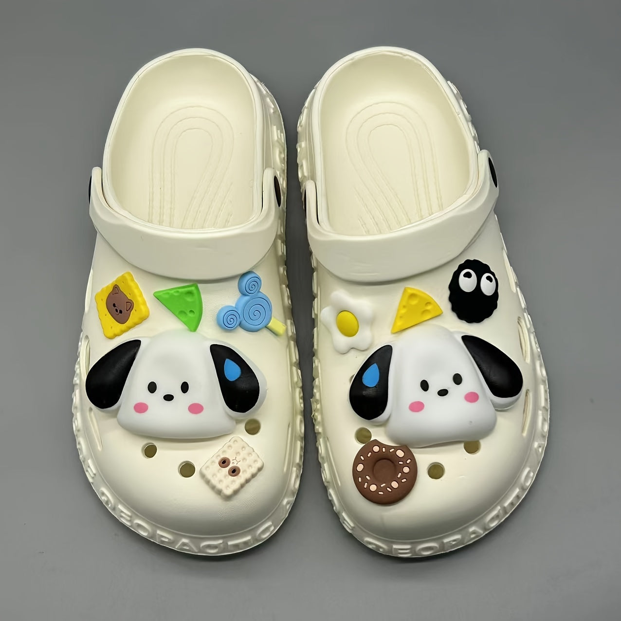 Kawaii Dit Decor Clogs for Women, Soft Sole Lightweight Beach Shoes, Breathable Garden Clogs