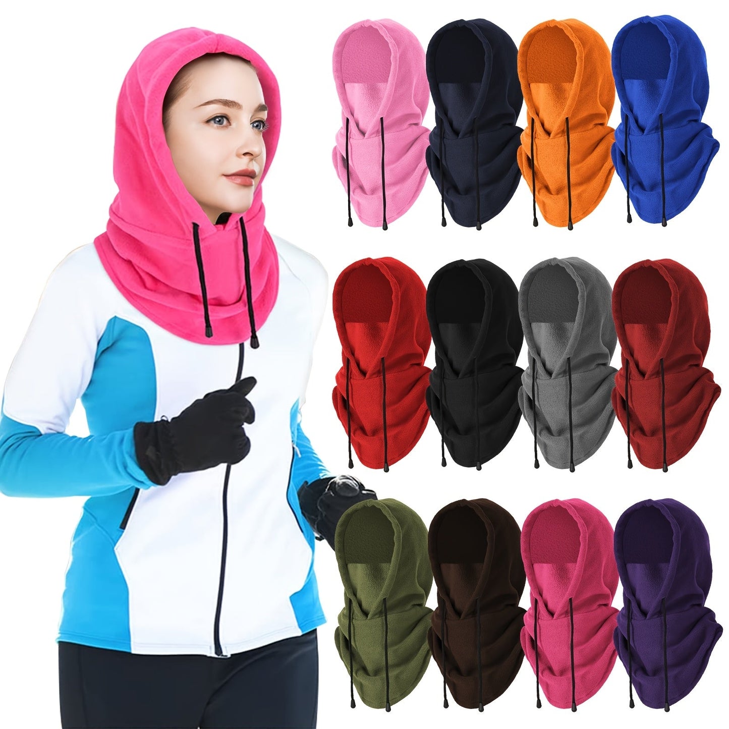 Stylish Knit Women's Winter Balaclava Hood - Windproof and Warm Neck Gaiter for Skiing and Cycling