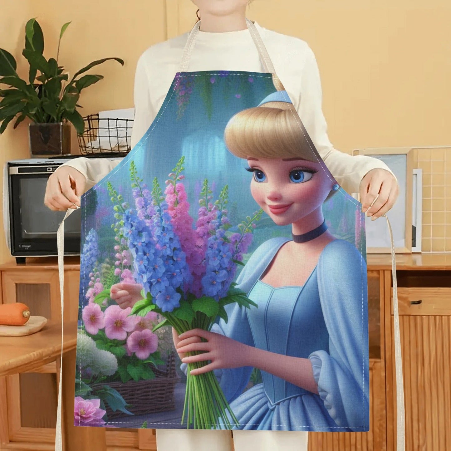 Disney has released a fashionable and simple waterproof apron with a cute cartoon design of Princess Elsa. This apron is suitable for use in hotels, supermarkets, restaurants, fruit shops, milk tea stalls, and general home use.