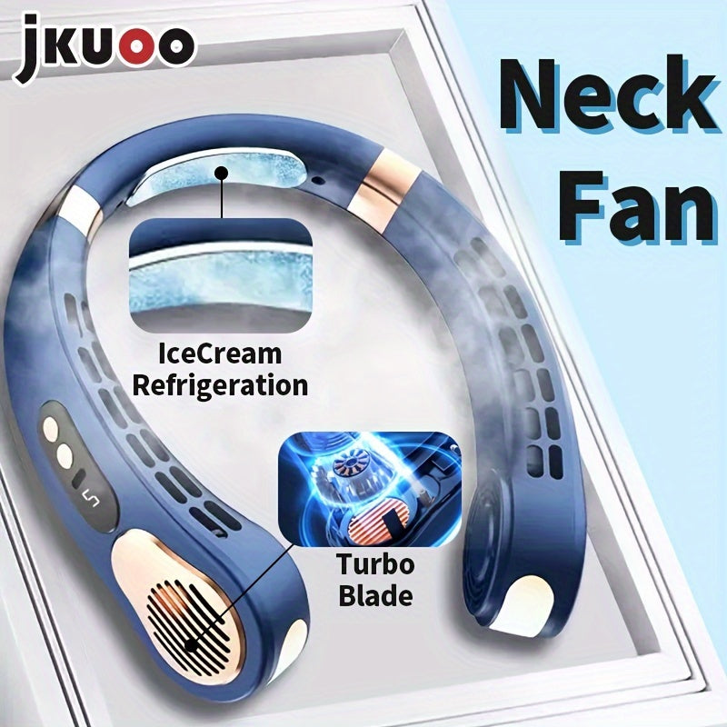 Stay Cool Anywhere with a Portable Bladeless Neck Fan - Rechargeable with USB, Features LED Display. Great for Outdoor Activities, Camping, Office, Dorms, Travel, and Fishing. The Perfect Gift for Birthdays or Christmas!