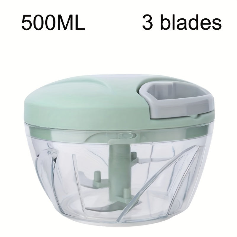 The 1pc Multifunctional Manual Food Processor is a versatile kitchen gadget made of ABS plastic. It can rotary shred vegetables, mince garlic, mash fruits and veggies, and make salads efficiently. The perfect tool for preparing meals in the kitchen.