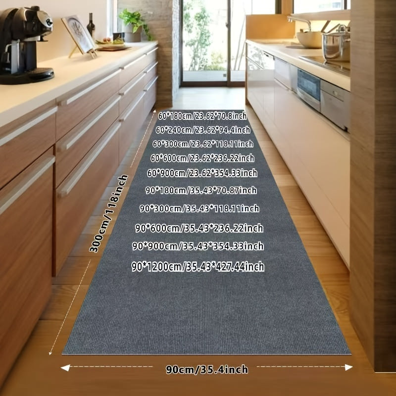 Solid Color Runner Rug: A single piece of stain-resistant and non-slip kitchen mat that can also be used as a washable runner carpet for various areas in your home such as hallway, kitchen, living room, garage, patio, and more. Perfect for adding a touch