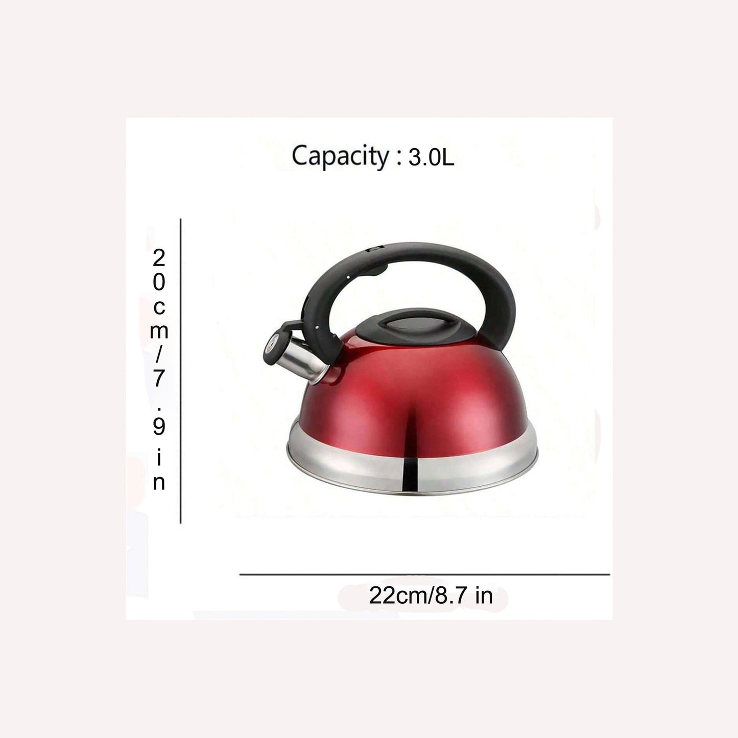 No electricity required: The 1pc Stainless Steel Whistle Kettle 2.5L is compatible with gas, electric, induction, ceramic & halogen stovetops. It features a practical lid and fast boiling capabilities.