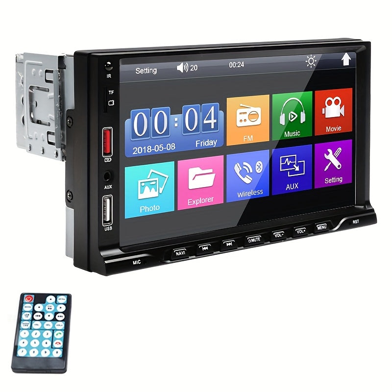 7" Touch Screen GPS Audio Receiver with DVD Player, USB Aux Input, Car Radio, Mirror Link Compatible