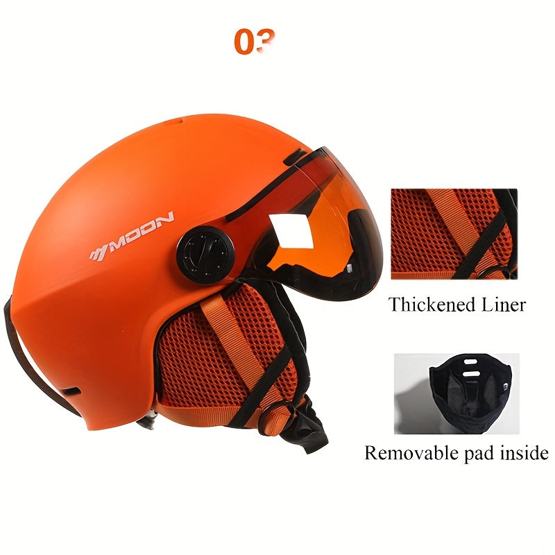 High-quality MOON Skiing Helmet Goggles for outdoor sports and skateboarding.