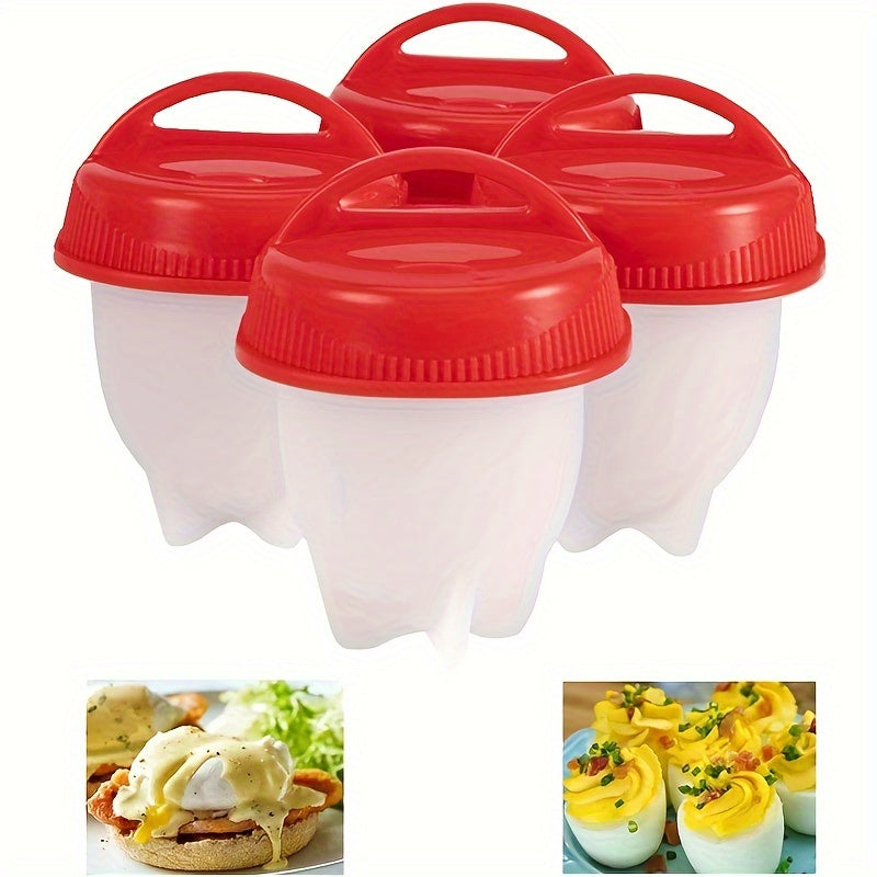 4-10pcs Non-Stick Silicone Egg Boilers, High Temperature Resistant, Kitchen Tools