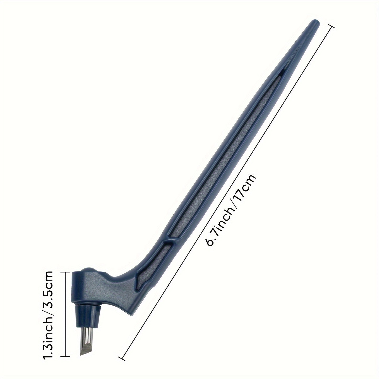 Ergonomic craft cutting tool kit with rotating steel blade and triangle ruler, ideal for precision paper, vinyl, and stencil work. Durable non-extendable ABS handle, suitable for vinyl