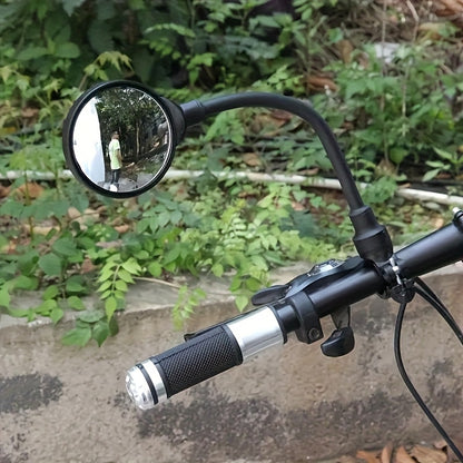 Stainless Steel bike mirror with flexible 360° hose, adjustable side view for cycling, unisex, perfect Valentine's Day gift, fits 14+ age group, single pack.